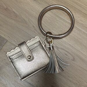 Gold Wristlet Keychain with Tassel